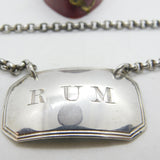 Georgian Sterling Silver Lined Edge Rum Decanter Label 1818 Birmingham Antique