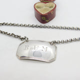 Georgian Sterling Silver Lined Edge Rum Decanter Label 1818 Birmingham Antique