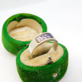 Sterling Silver & Derbyshire Blue John Set Dress Ring Vintage c1970