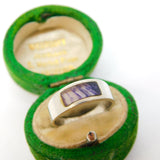 Sterling Silver & Derbyshire Blue John Set Dress Ring Vintage c1970