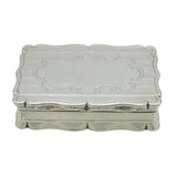 Victorian Sterling Silver Floral Pattern Snuff Box Antique 1851 Birmingham