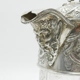 Victorian Silver Plated Cut Glass Claret Jug Bacchanalian Detail Antique c1890