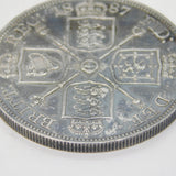 Queen Victoria .925 Silver 1887 Double Florin Arabic 1 Coin Very Fine Condition