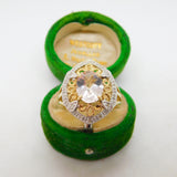 9ct Yellow Gold & Citrine Set Floral Dress Ring Antique 2006 Birmingham