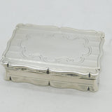 Victorian Sterling Silver Floral Pattern Snuff Box Antique 1851 Birmingham