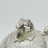 Victorian Silver Plated Cut Glass Claret Jug Bacchanalian Detail Antique c1890