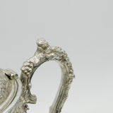 Victorian Silver Plated Cut Glass Claret Jug Bacchanalian Detail Antique c1890