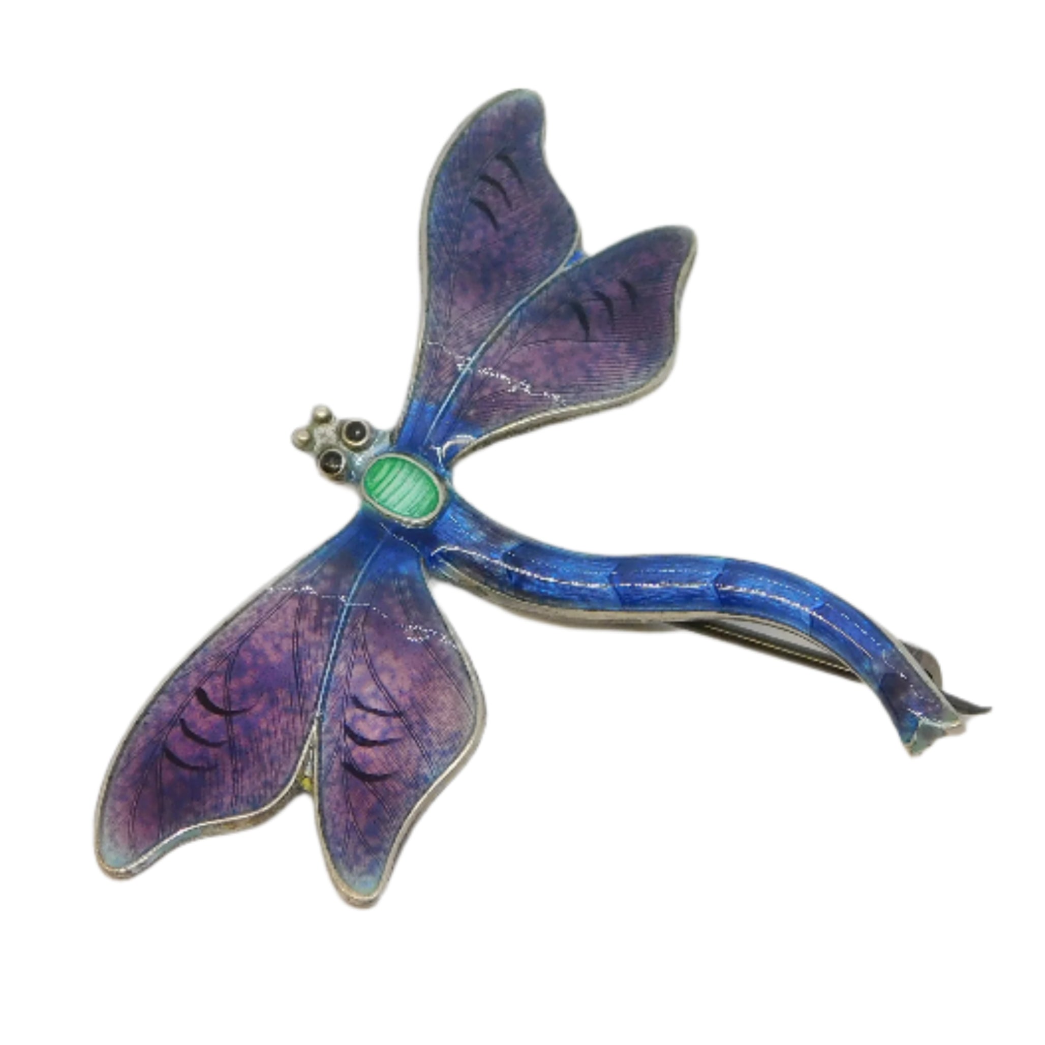 Antique Silver Enamel Insect Brooch Jewellery