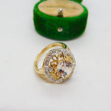 9ct Yellow Gold & Citrine Set Floral Dress Ring Antique 2006 Birmingham