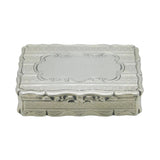 Victorian Sterling Silver Floral Pattern Snuff Box Antique 1853 Birmingham