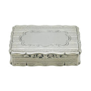 Victorian Sterling Silver Floral Pattern Snuff Box Antique 1853 Birmingham