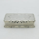 Victorian Sterling Silver Floral Pattern Snuff Box Antique 1853 Birmingham
