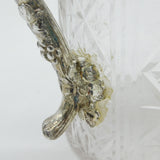 Victorian Silver Plated Cut Glass Claret Jug Bacchanalian Detail Antique c1890