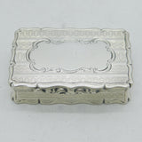 Victorian Sterling Silver Floral Pattern Snuff Box Antique 1853 Birmingham