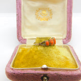 Early Georgian 9ct Gold & Five-Part Carved Floral Red Coral Ring c1760 Antique