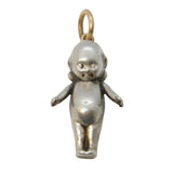 Edwardian Sterling Silver & Gold Kewpie Doll Charm Pendant Antique c1910s