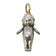 Edwardian Sterling Silver & Gold Kewpie Doll Charm Pendant Antique c1910s