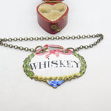 Georgian French Dreyfous Enamel Whisky Decanter Label Antique c1820