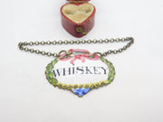 Georgian French Dreyfous Enamel Whisky Decanter Label Antique c1820