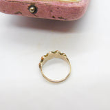 Early Georgian 9ct Gold & Five-Part Carved Floral Red Coral Ring c1760 Antique