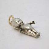 Edwardian Sterling Silver & Gold Kewpie Doll Charm Pendant Antique c1910s