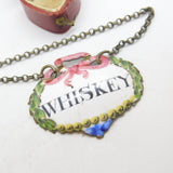 Georgian French Dreyfous Enamel Whisky Decanter Label Antique c1820