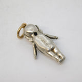 Edwardian Sterling Silver & Gold Kewpie Doll Charm Pendant Antique c1910s