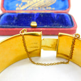 9ct Yellow Gold on Metal Core Floral Cuff Bangle Antique c1930 Art Deco