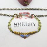 Georgian French Dreyfous Enamel Sherry Decanter Label Antique c1820