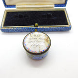 Georgian Bilston Enamel Patch Box 'Who Opens This Must Have a Kiss' Antique 1790