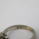 Art Deco 18ct White Gold, Pear-Cut Emerald & Diamond Engagement Ring Antique