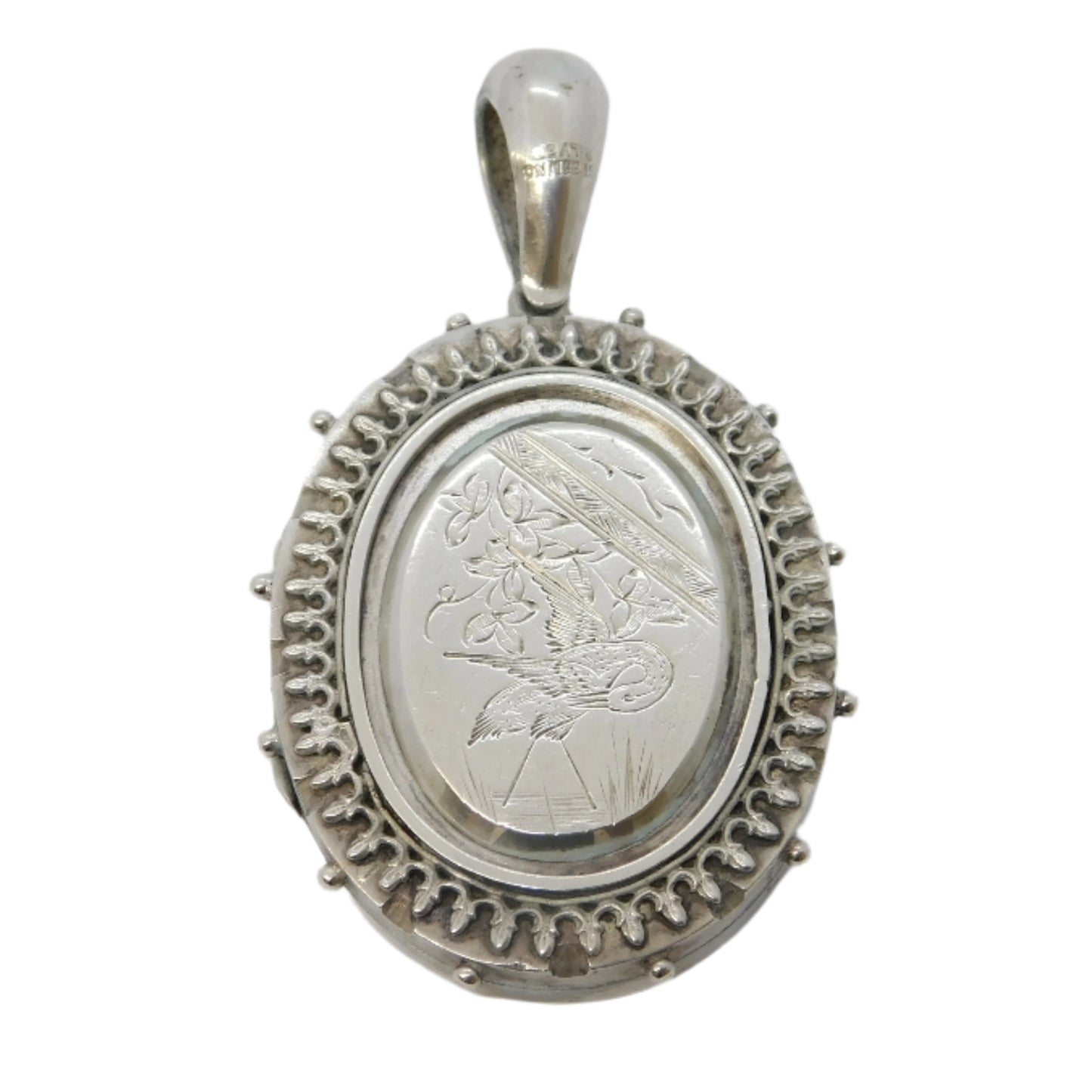 Antique Victorian Silver Locket Pendant Jewellery