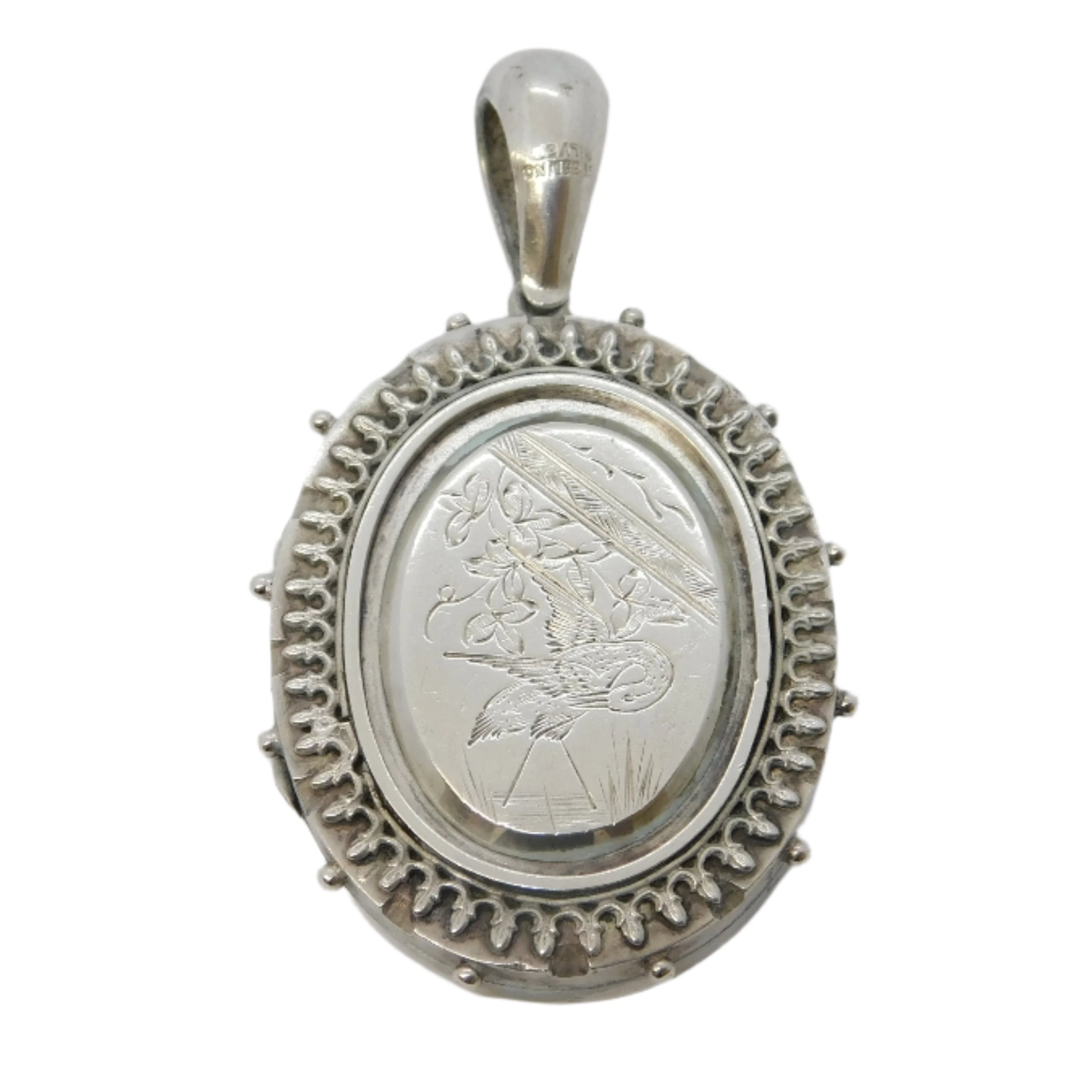 Antique Victorian Silver Locket Pendant Jewellery