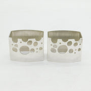 Pair of Sterling Silver Studio Crafted Moonscape Napkin Rings Vintage 1973 Birmingham