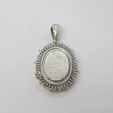 Victorian Sterling Silver Aesthetic Leaf & Crane Sweetheart Locket Antique c1880