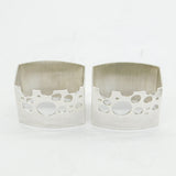 Pair of Sterling Silver Studio Crafted Moonscape Napkin Rings Vintage 1973 Birmingham