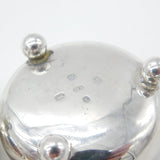 Victorian Pair of Sterling Silver Cauldron Salt Cellars Gilded Antique 1879