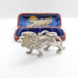 Large Cast Sterling Silver Roaring Lion Leo Statement Pendant 2008 London 50g