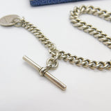 Edwardian Sterling Silver Graduating Albert Watch Chain Antique 1905 Birmingham