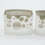 Pair of Sterling Silver Studio Crafted Moonscape Napkin Rings Vintage 1973 Birmingham