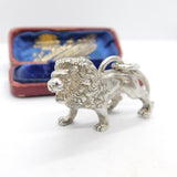 Large Cast Sterling Silver Roaring Lion Leo Statement Pendant 2008 London 50g