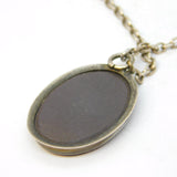 Victorian Sterling Silver Goldstone Micro Mosaic Lion of Venice Necklace Antique