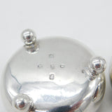Victorian Pair of Sterling Silver Cauldron Salt Cellars Gilded Antique 1879