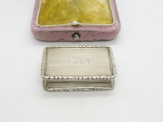 Georgian Sterling Silver Vinaigrette Antique c1830 Birmingham Joseph Willmore AF