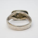 Georgian Grand Tour Sterling Silver & Carved Coral Lion Cameo Ring Antique