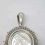 Victorian Sterling Silver Aesthetic Leaf & Crane Sweetheart Locket Antique c1880