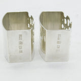 Pair of Sterling Silver Studio Crafted Moonscape Napkin Rings Vintage 1973 Birmingham