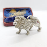 Large Cast Sterling Silver Roaring Lion Leo Statement Pendant 2008 London 50g