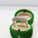 Victorian 14ct White Gold & 0.35ct Diamond Seven Stone Ring Antique c1890