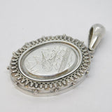 Victorian Sterling Silver Aesthetic Leaf & Crane Sweetheart Locket Antique c1880